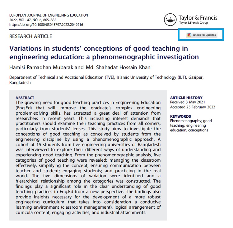 Crossmark & Check for updates 快速存取學術文獻的最新狀態
